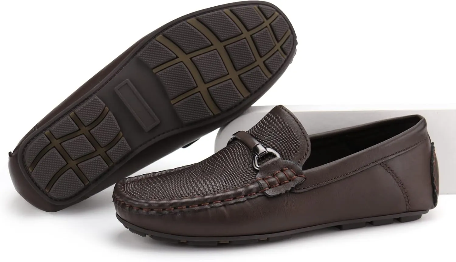 JABASIC Kids Penny Loafer Casual Slip-On Moccasin Flats Boys Dress Shoes