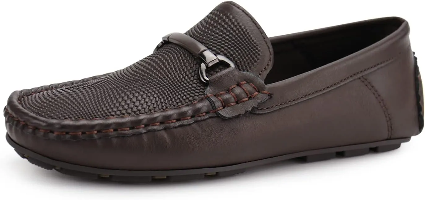 JABASIC Kids Penny Loafer Casual Slip-On Moccasin Flats Boys Dress Shoes