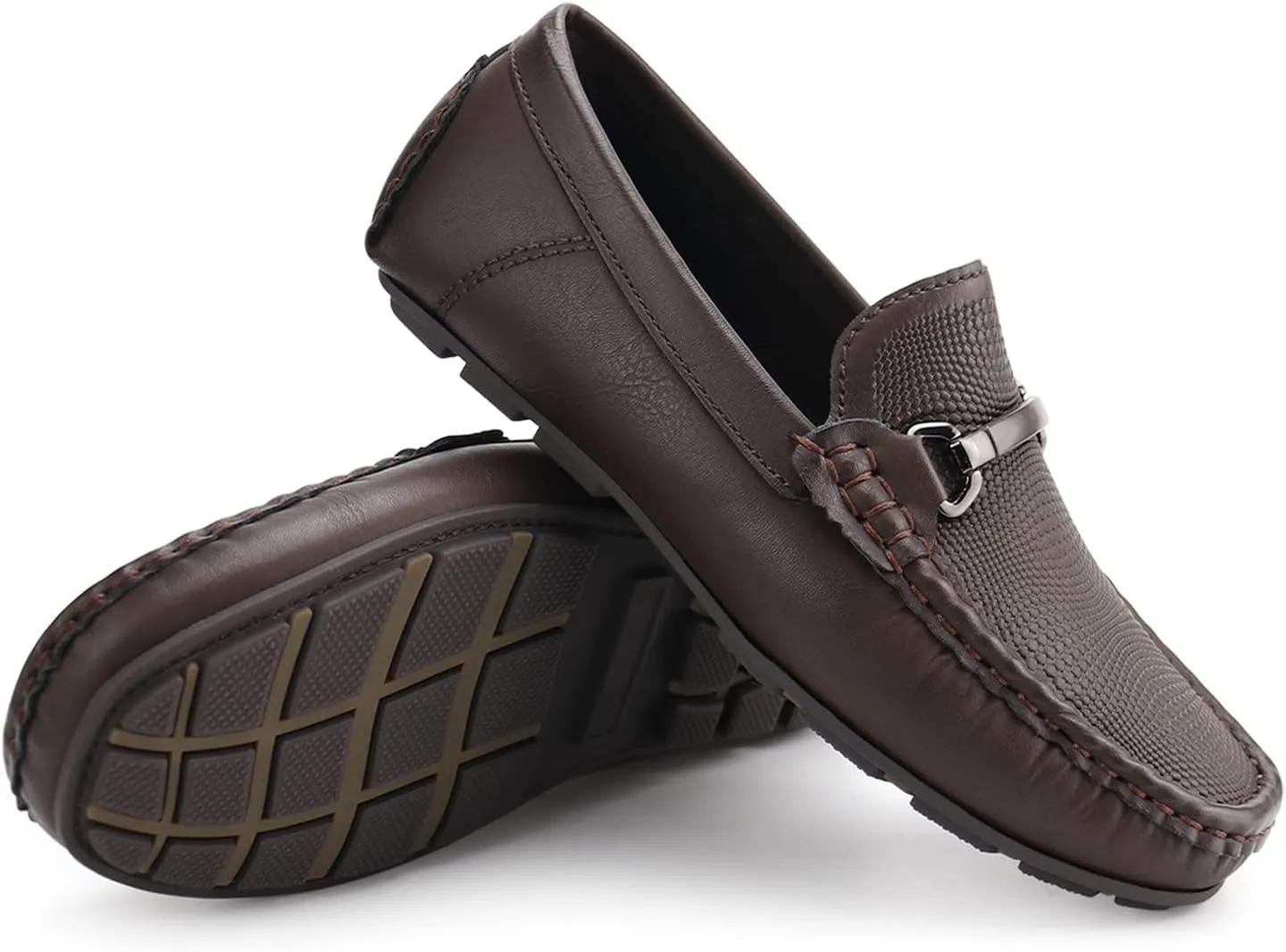 JABASIC Kids Penny Loafer Casual Slip-On Moccasin Flats Boys Dress Shoes