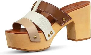 JATAREA Leather Wedge Sandals for Women | Women's Sandals Perfect for Summer