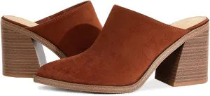 JeimPoey Womens Mules Pumps Point Closed Toe Slip-on Heels Stacked Chunky Block Heel Backless Clogs