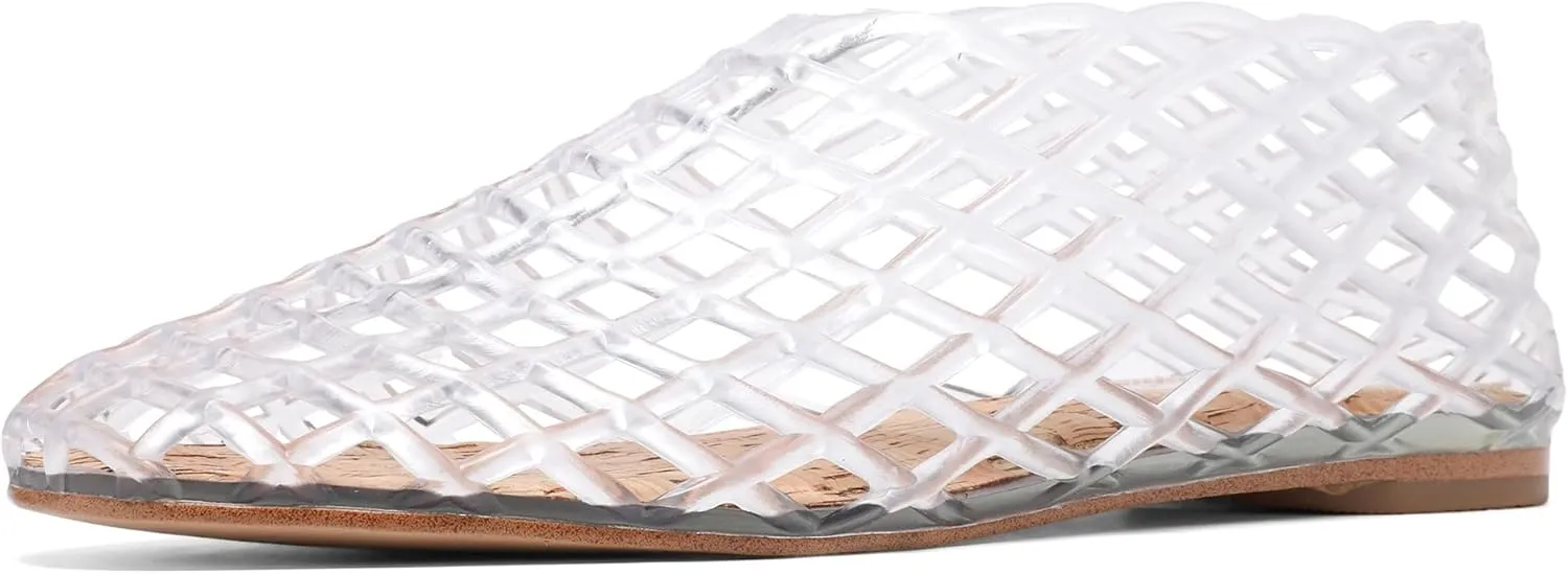 Jelly Mesh Ballet Flats - Comfortable Clear Jelly Shoes, Adult Women's Closed Toe Flats Sandals
