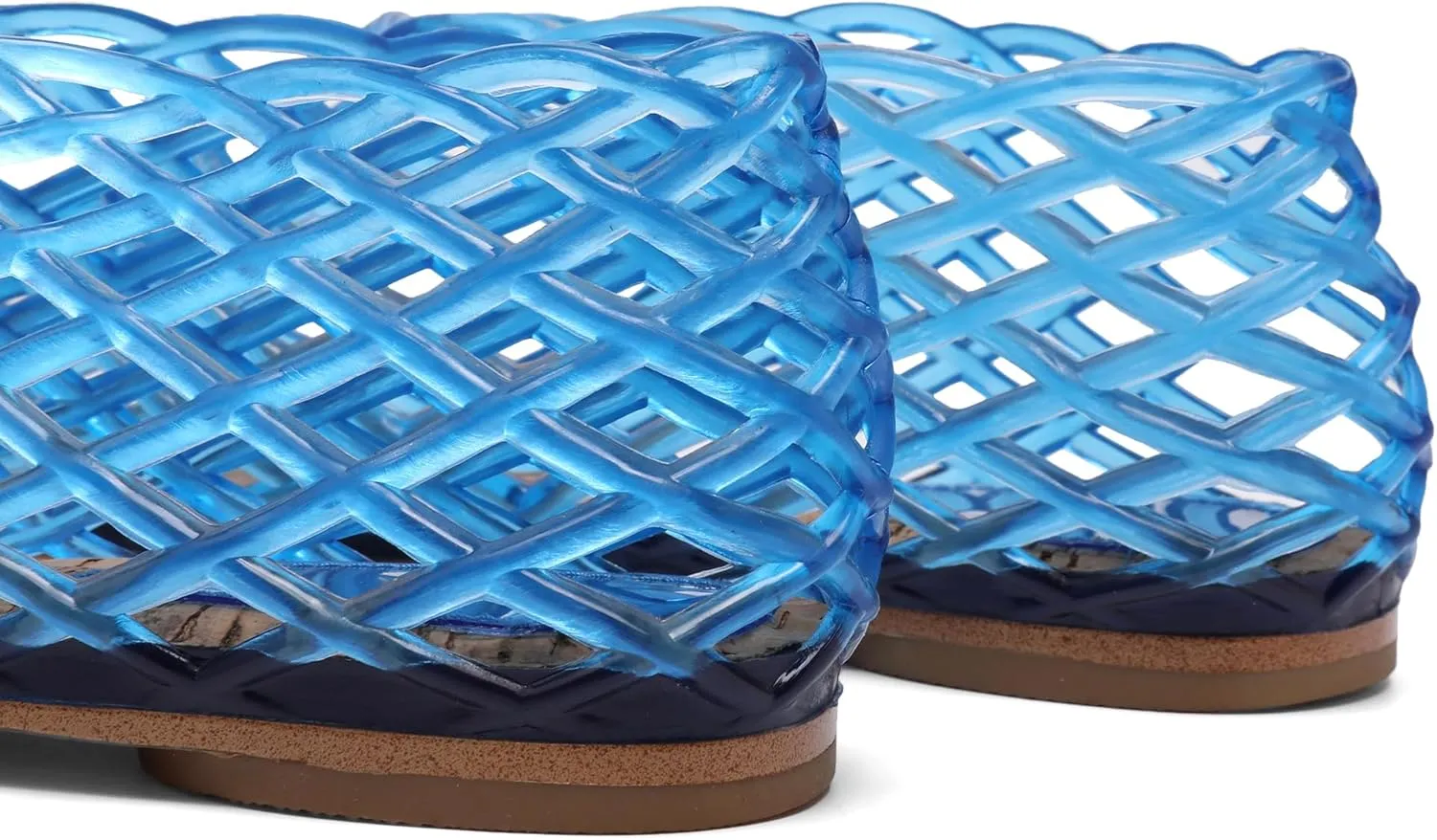 Jelly Mesh Ballet Flats - Comfortable Clear Jelly Shoes, Adult Women's Closed Toe Flats Sandals
