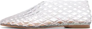 Jelly Mesh Ballet Flats - Comfortable Clear Jelly Shoes, Adult Women's Closed Toe Flats Sandals