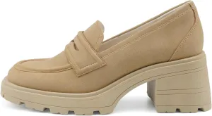 JENN ARDOR Chunky Block Heel Loafers for Women Closed Round Toe Platform Pumps Slip On Dress Shoes Wedding Party Office Lady Shoes