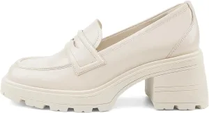 JENN ARDOR Chunky Block Heel Loafers for Women Closed Round Toe Platform Pumps Slip On Dress Shoes Wedding Party Office Lady Shoes