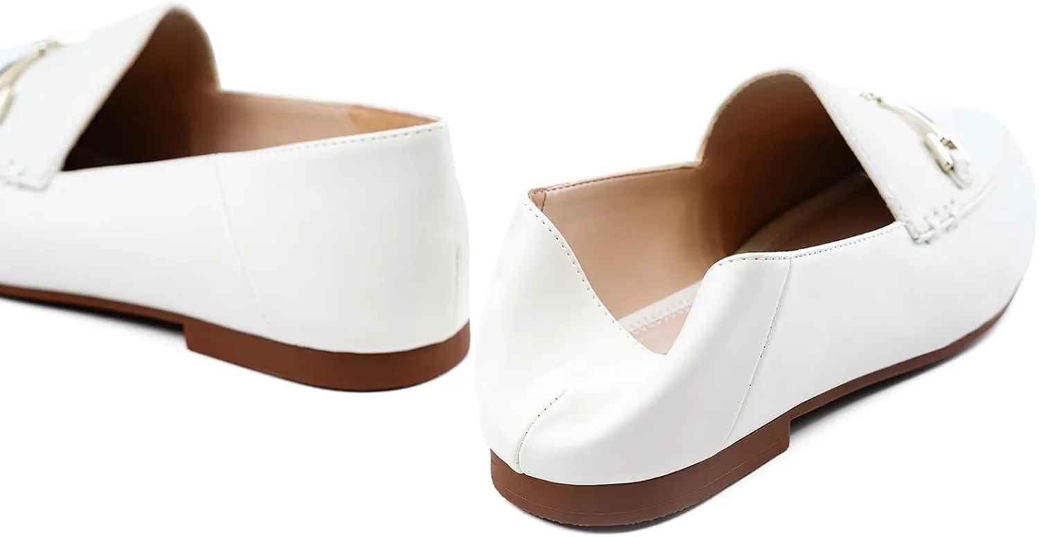 JENN ARDOR Loafers for Women Flats Shoes Womens Penny Loafers Slip On Pointed Toe Comfortable Office Work Driving Flats Fashion Dress Shoes for Women