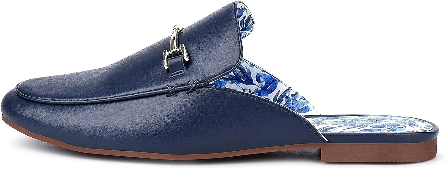 JENN ARDOR Mules for Women Flats Backless Loafers Shoes Slip On Slippers Pointed Toe Low Heel Work Slides Womens Mules Casual Shoes