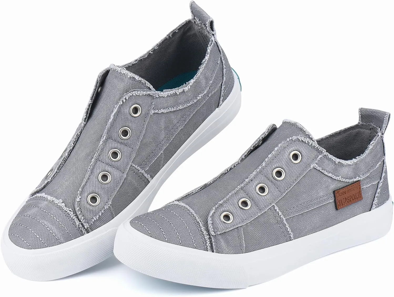JENN ARDOR Womens Fall Slip On Fashion Sneakers No Laces Comfortable Casual Low Canvas Sneakers Flats Walking Shoes