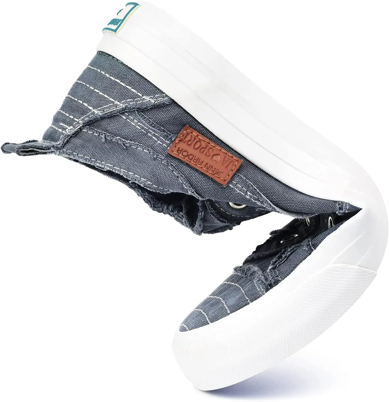 JENN ARDOR Womens Fall Slip On Fashion Sneakers No Laces Comfortable Casual Low Canvas Sneakers Flats Walking Shoes