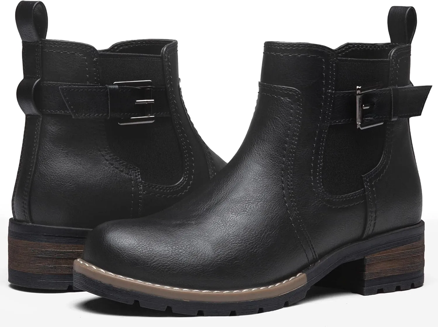 Jeossy Women's 9006 Ankle Boots Short Chelsea Booties for Women Low Heel with Zip