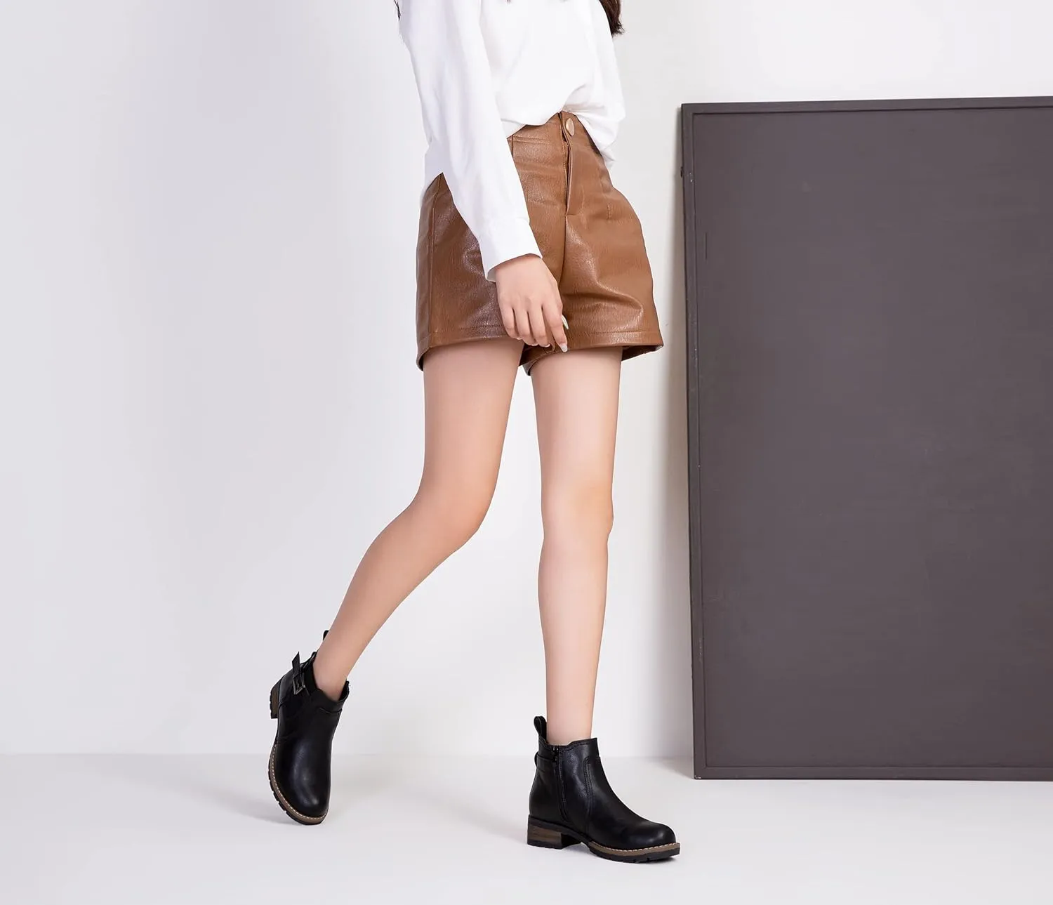 Jeossy Women's 9006 Ankle Boots Short Chelsea Booties for Women Low Heel with Zip