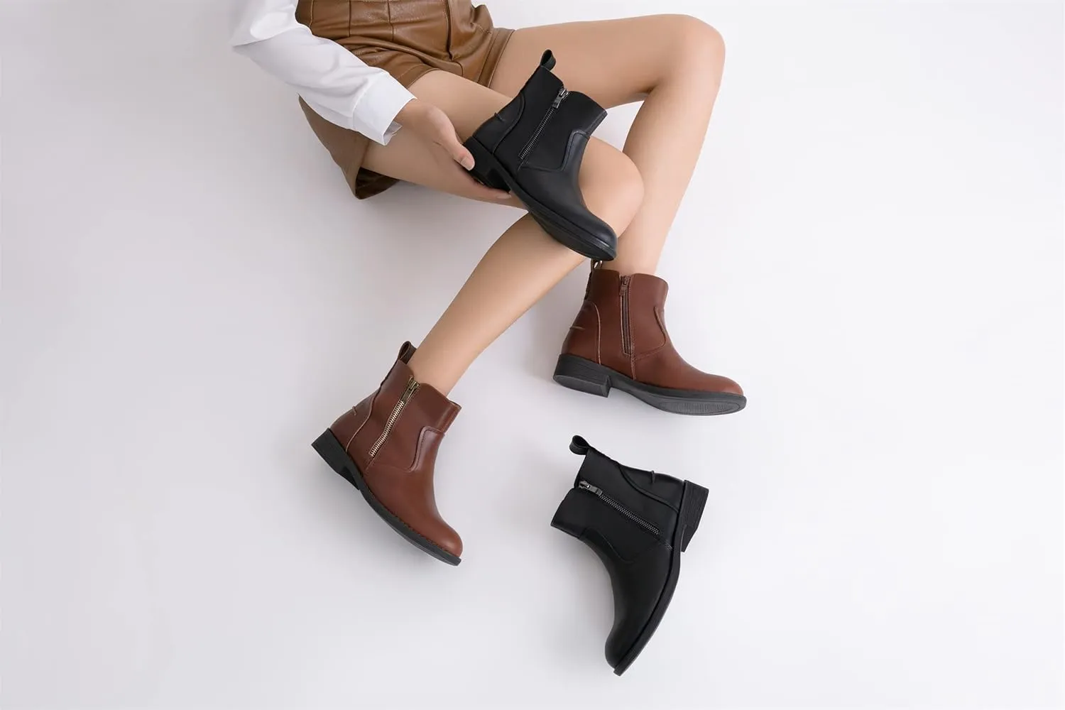 Jeossy Women's 9008 Ankle Boots Zipper Casual Fall Short Booties for Women