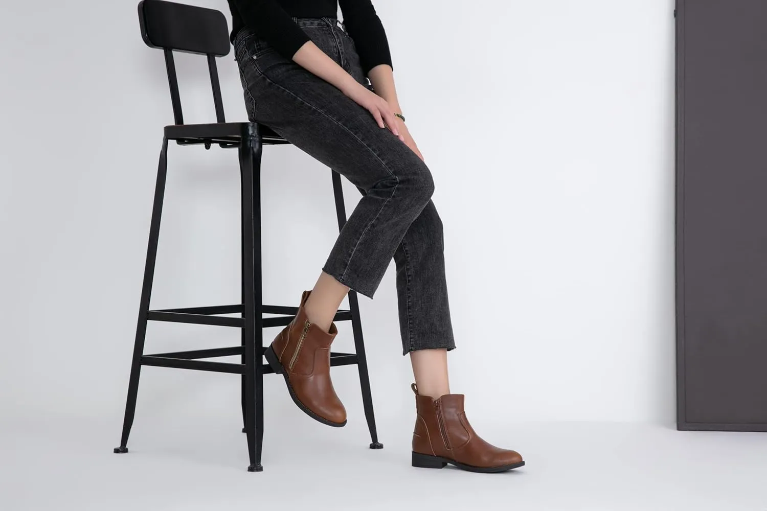Jeossy Women's 9008 Ankle Boots Zipper Casual Fall Short Booties for Women