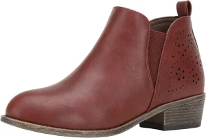Jeossy Women's 9615 Chelsea Ankle Boots Cutout Perforated Short Booties Slip on