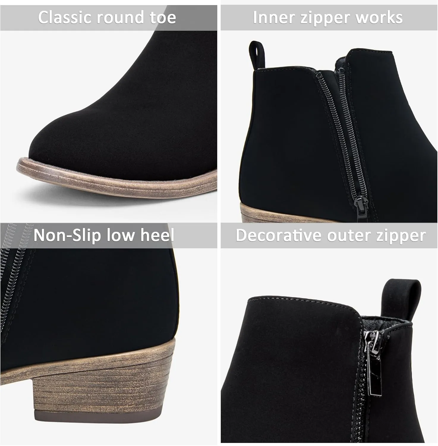 Jeossy Women's Ankle Boots, Classic Low Heeled Short Booties, Casual Comfortable Boots