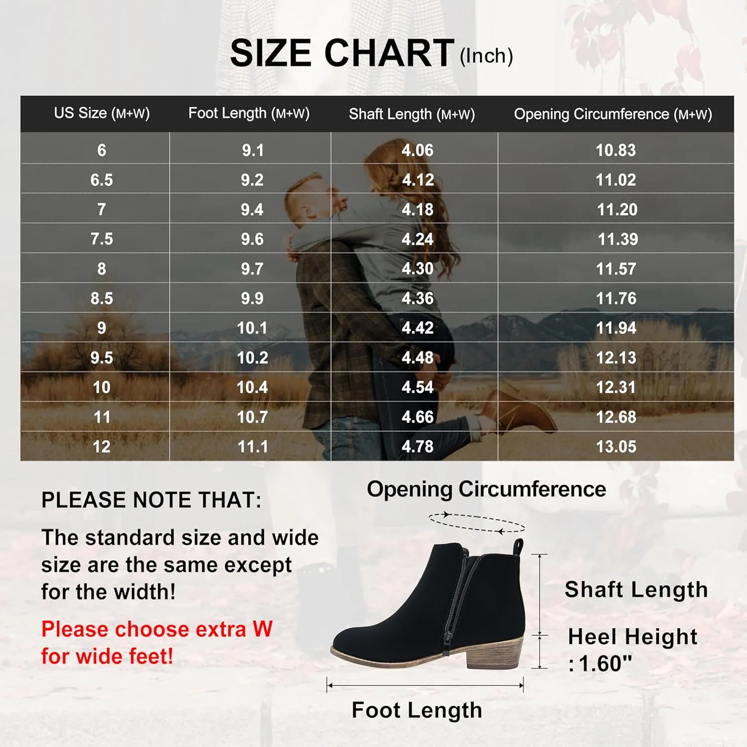 Jeossy Women's Ankle Boots, Classic Low Heeled Short Booties, Casual Comfortable Boots