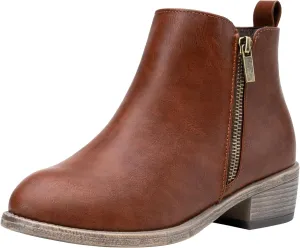 Jeossy Women's Ankle Boots, Classic Low Heeled Short Booties, Casual Comfortable Boots
