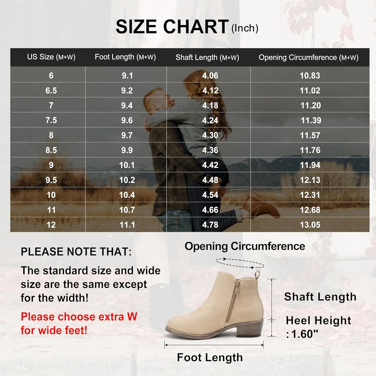 Jeossy Women's Ankle Boots, Classic Low Heeled Short Booties, Casual Comfortable Boots