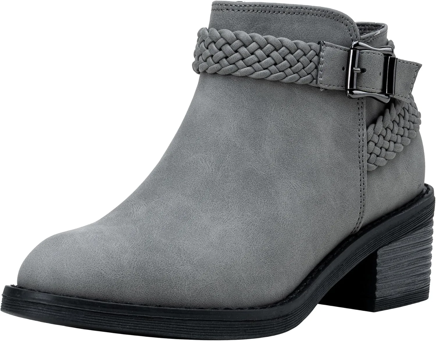 Jeossy Women's Ankle Boots, Low Heel Short Booties, Dress Fall Boots with Inner Zipper