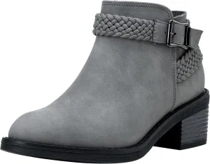Jeossy Women's Ankle Boots, Low Heel Short Booties, Dress Fall Boots with Inner Zipper