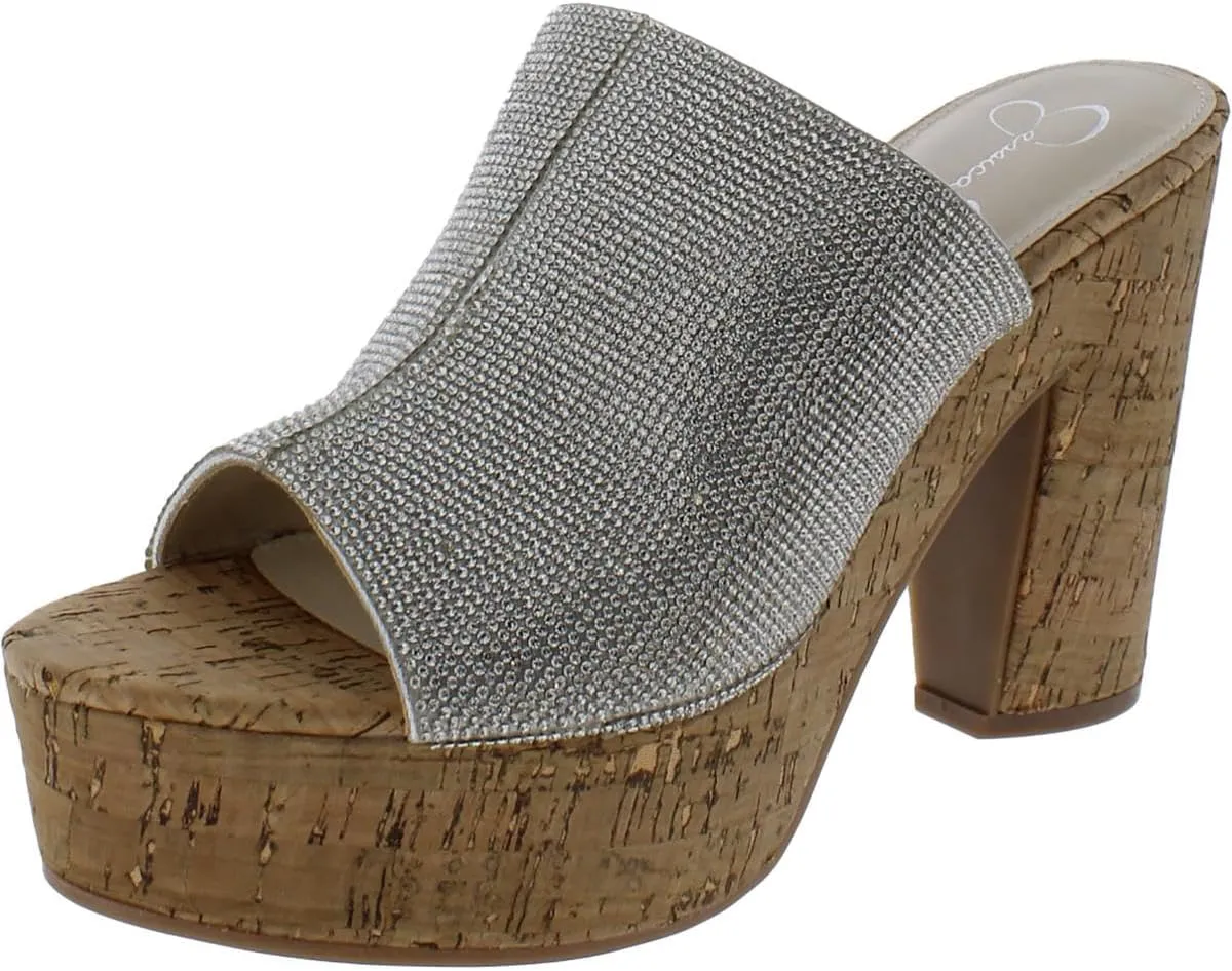 Jessica Simpson Womens Shelbie 4 Embellished Block Heel Heels