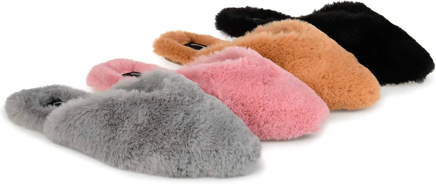 Journee Women's Faux Fur Sundown Slippers