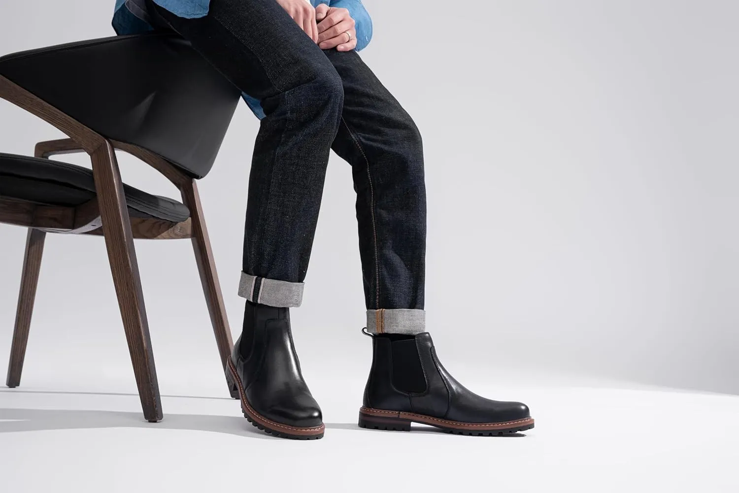 Jousen Chelsea Boots Men Lightweight Mens Boots Classic Slip On Boots Casual Boots for Men
