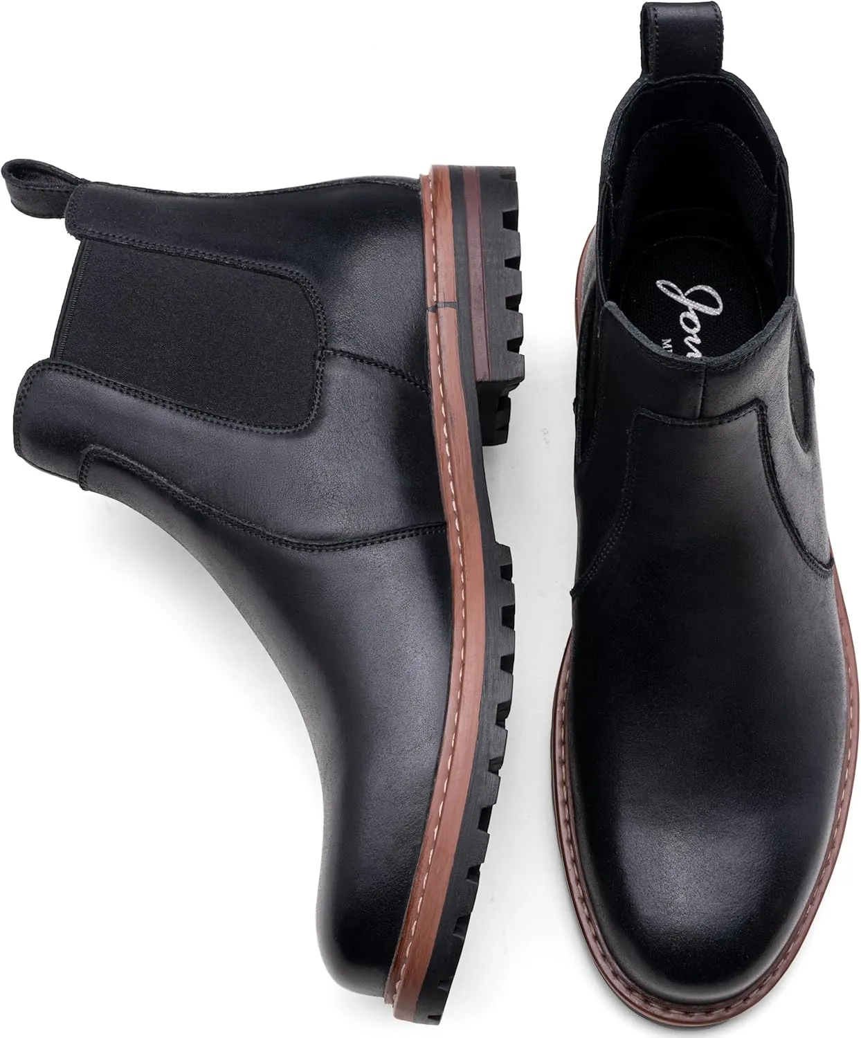 Jousen Chelsea Boots Men Lightweight Mens Boots Classic Slip On Boots Casual Boots for Men