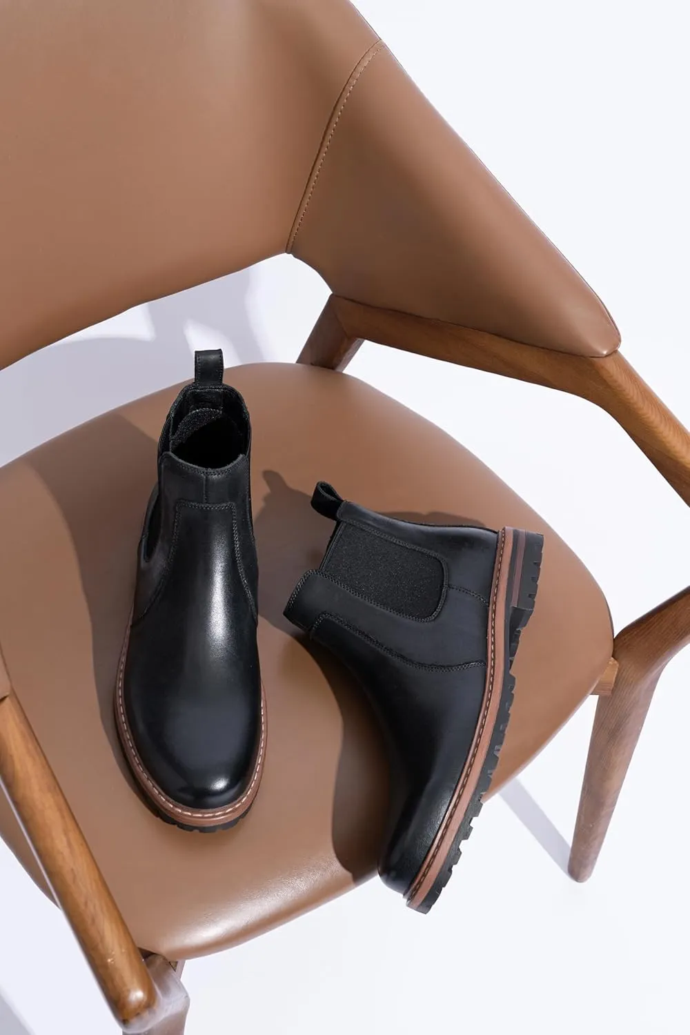 Jousen Chelsea Boots Men Lightweight Mens Boots Classic Slip On Boots Casual Boots for Men