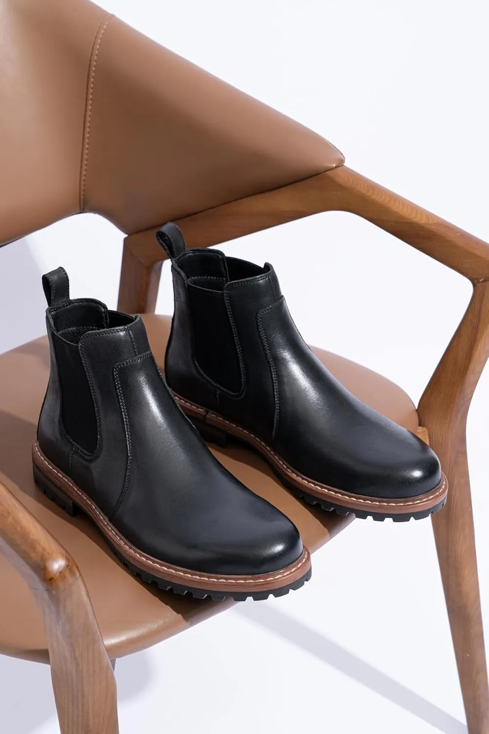Jousen Chelsea Boots Men Lightweight Mens Boots Classic Slip On Boots Casual Boots for Men