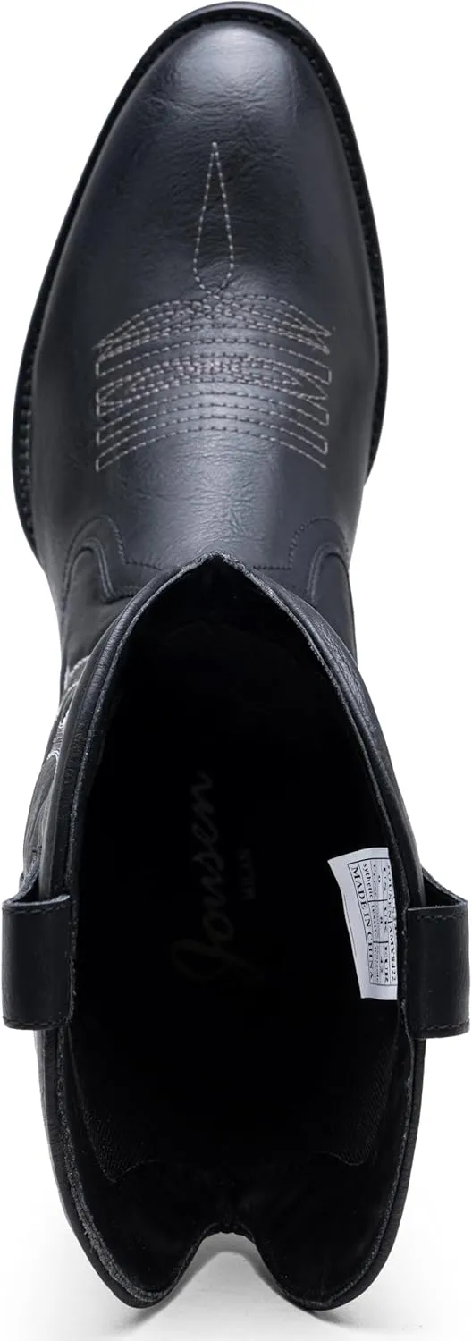 Jousen Cowboy Boots For Men Classic Western Embroidered Boots Retro Short Botas