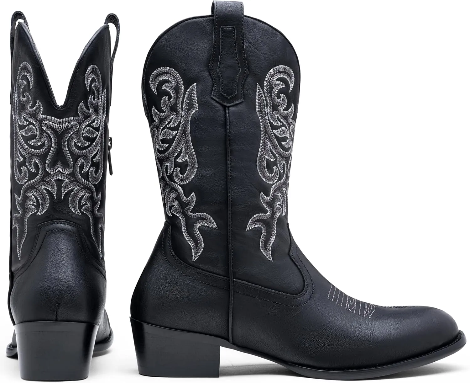 Jousen Cowboy Boots For Men Classic Western Embroidered Boots Retro Short Botas