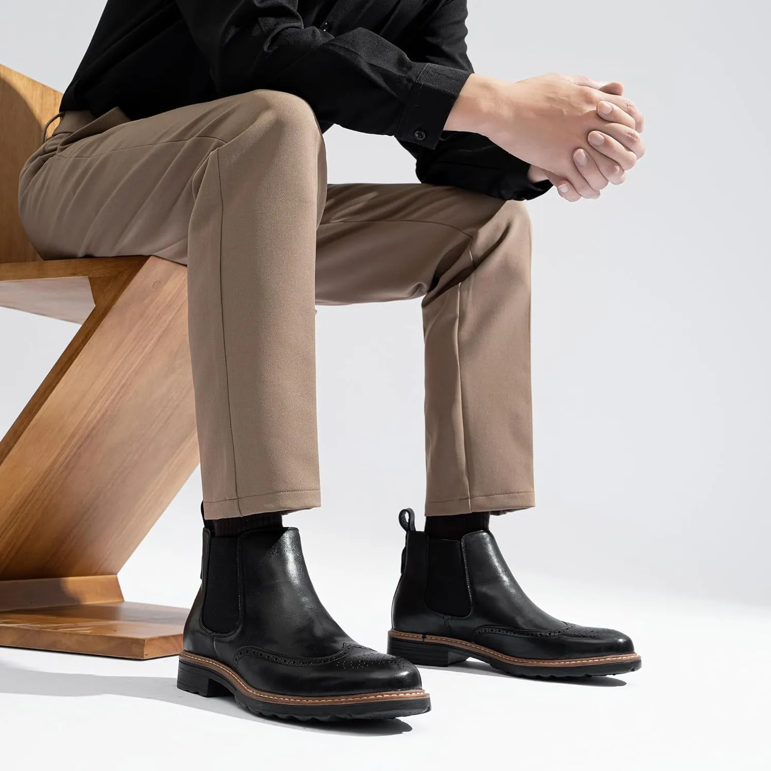 Jousen Men's Chelsea Boots Suede Casual