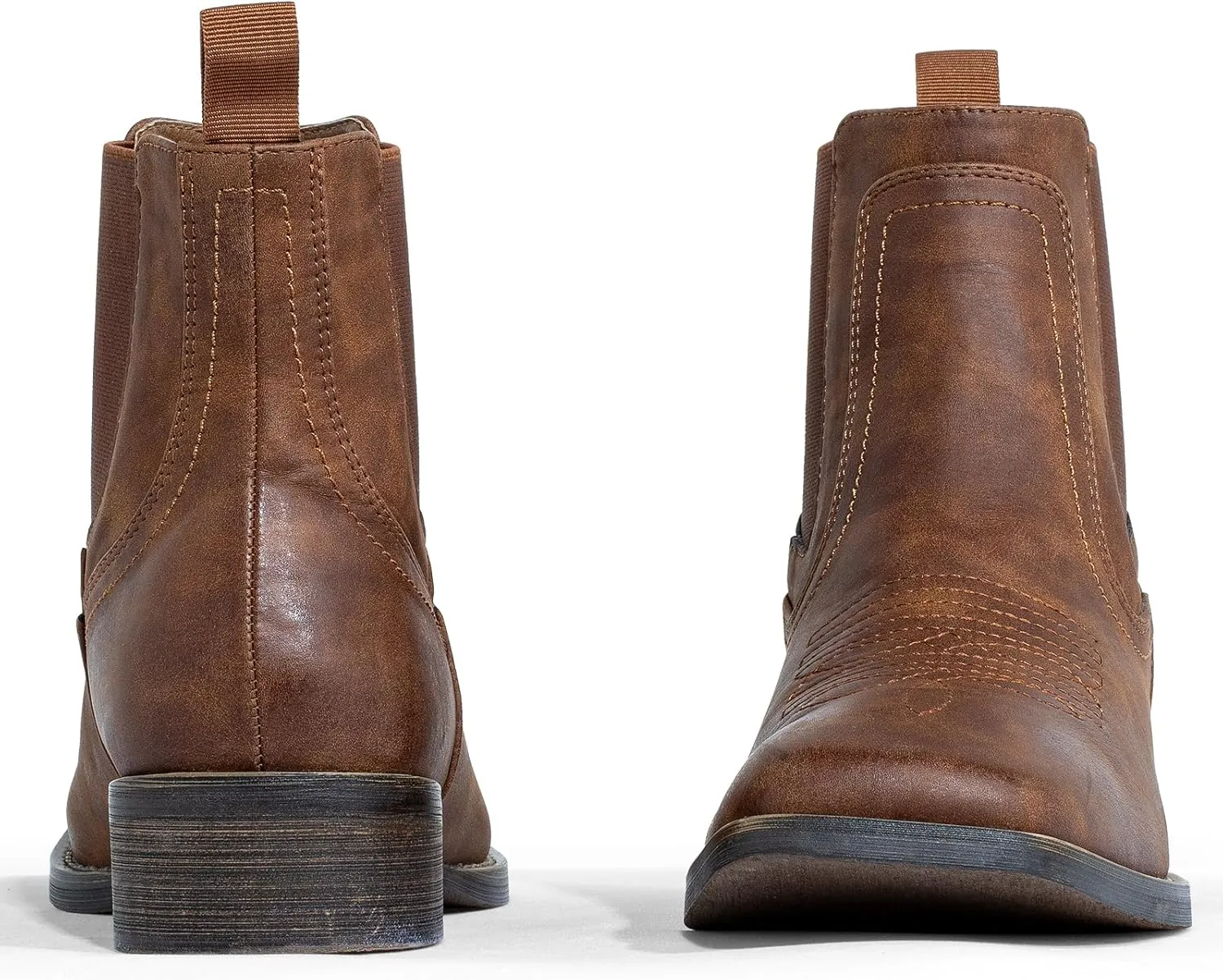 J's.o.l.e Cowboy Boots for Men Western Square Toe Ankle Chelsea Boots
