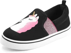 K KomForme Toddler Sneakers for Girls Boys Slip On Canvas Walking Shoes