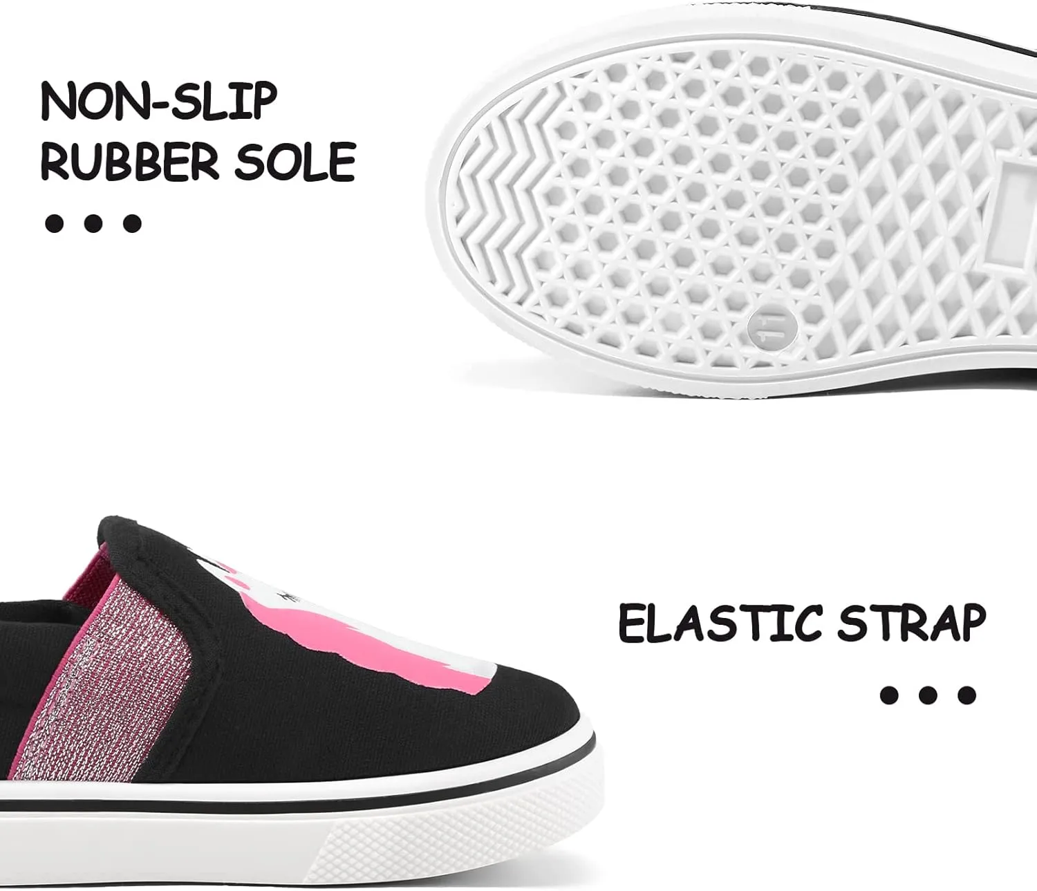 K KomForme Toddler Sneakers for Girls Boys Slip On Canvas Walking Shoes