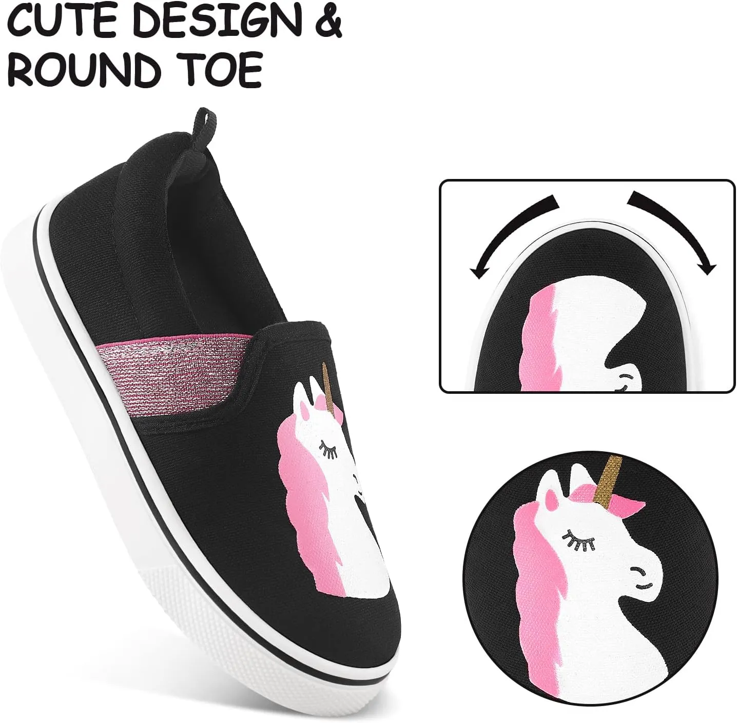 K KomForme Toddler Sneakers for Girls Boys Slip On Canvas Walking Shoes