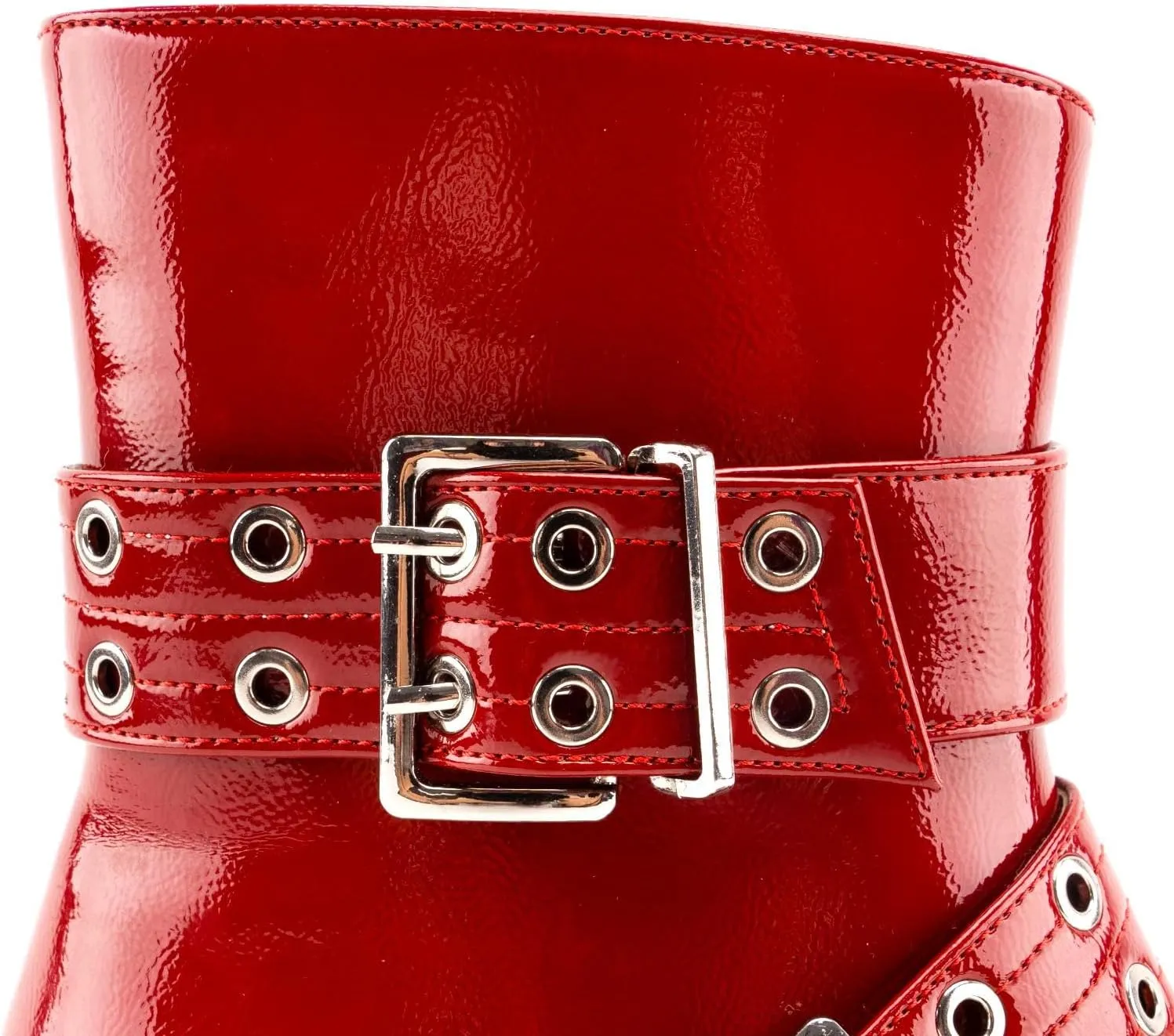 KaroNairy Ankle Boots for Women Wide Buckle Boots Pointed Toe Low Heel Boots Pull on Fashion Dress Short Boots