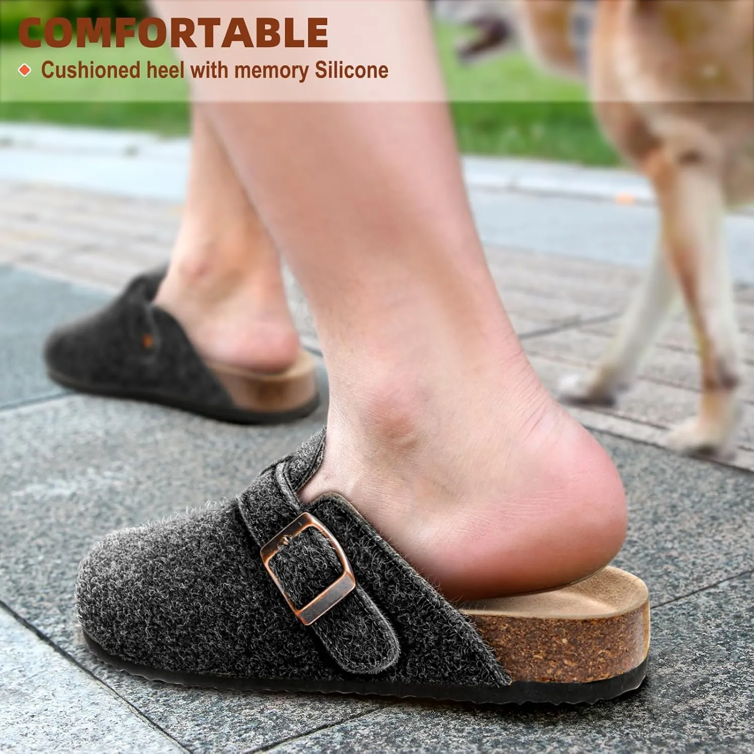 KEMISANT Women Clogs,Comfort Mules Slippers Nurse Work Shoes Sandals Unisex for Men Women with Cork-Footbed Cushion