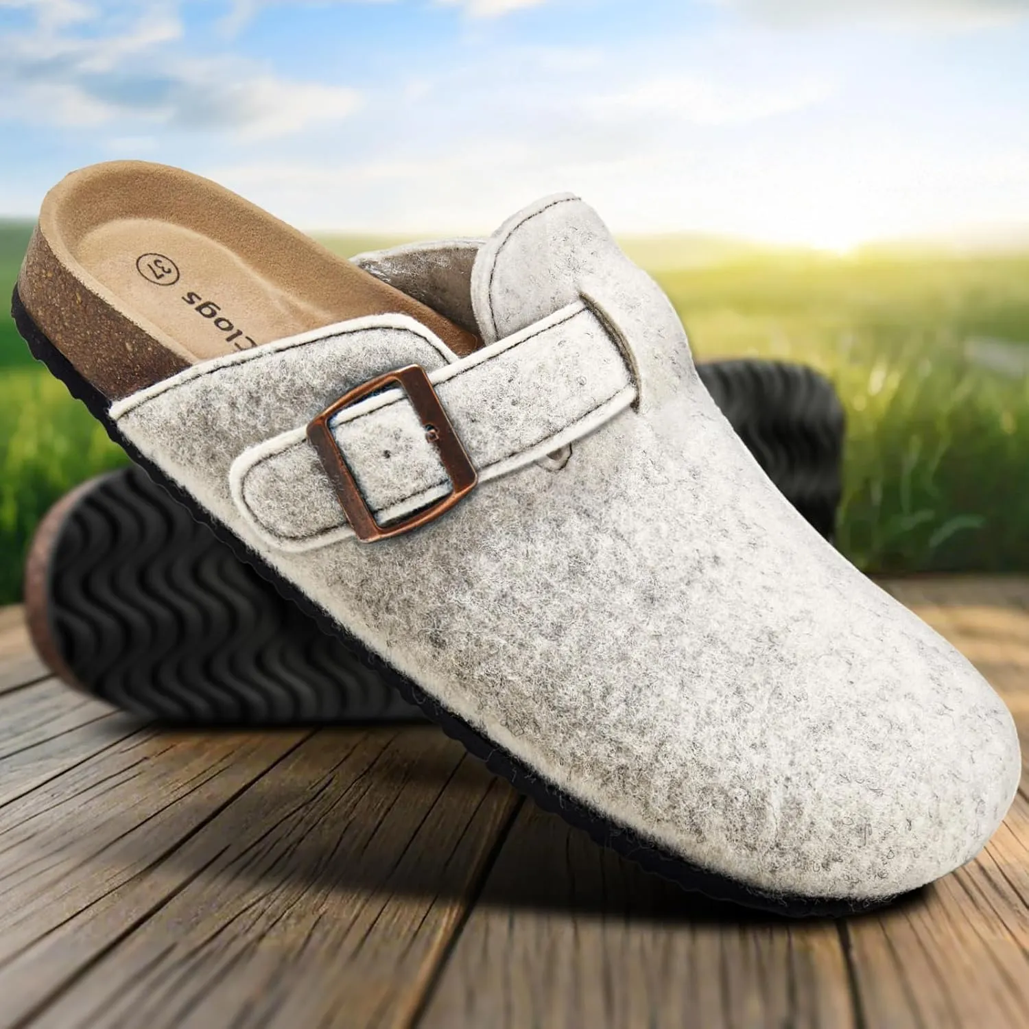 KEMISANT Women Clogs,Comfort Mules Slippers Nurse Work Shoes Sandals Unisex for Men Women with Cork-Footbed Cushion