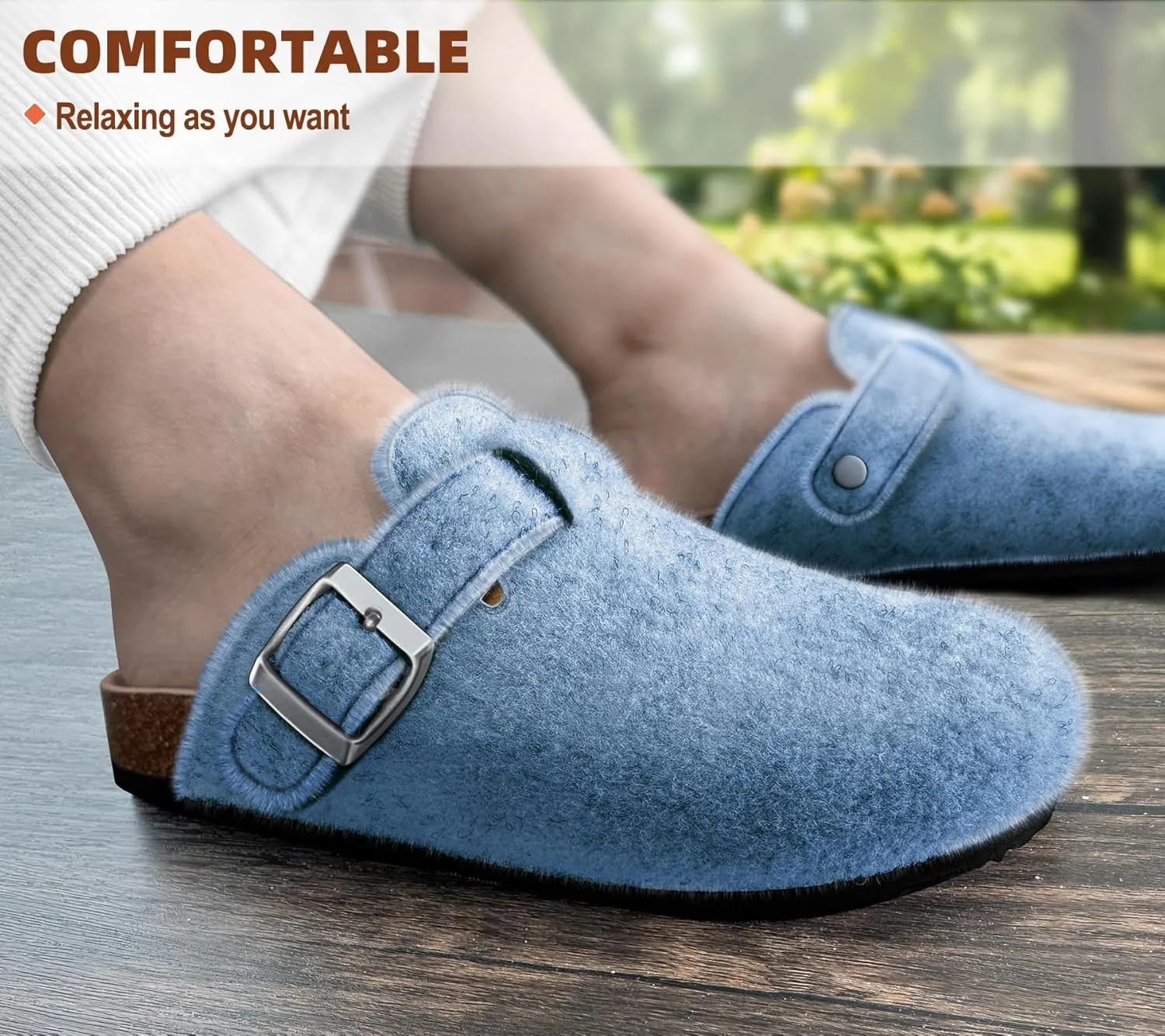 KEMISANT Women Clogs,Comfort Mules Slippers Nurse Work Shoes Sandals Unisex for Men Women with Cork-Footbed Cushion