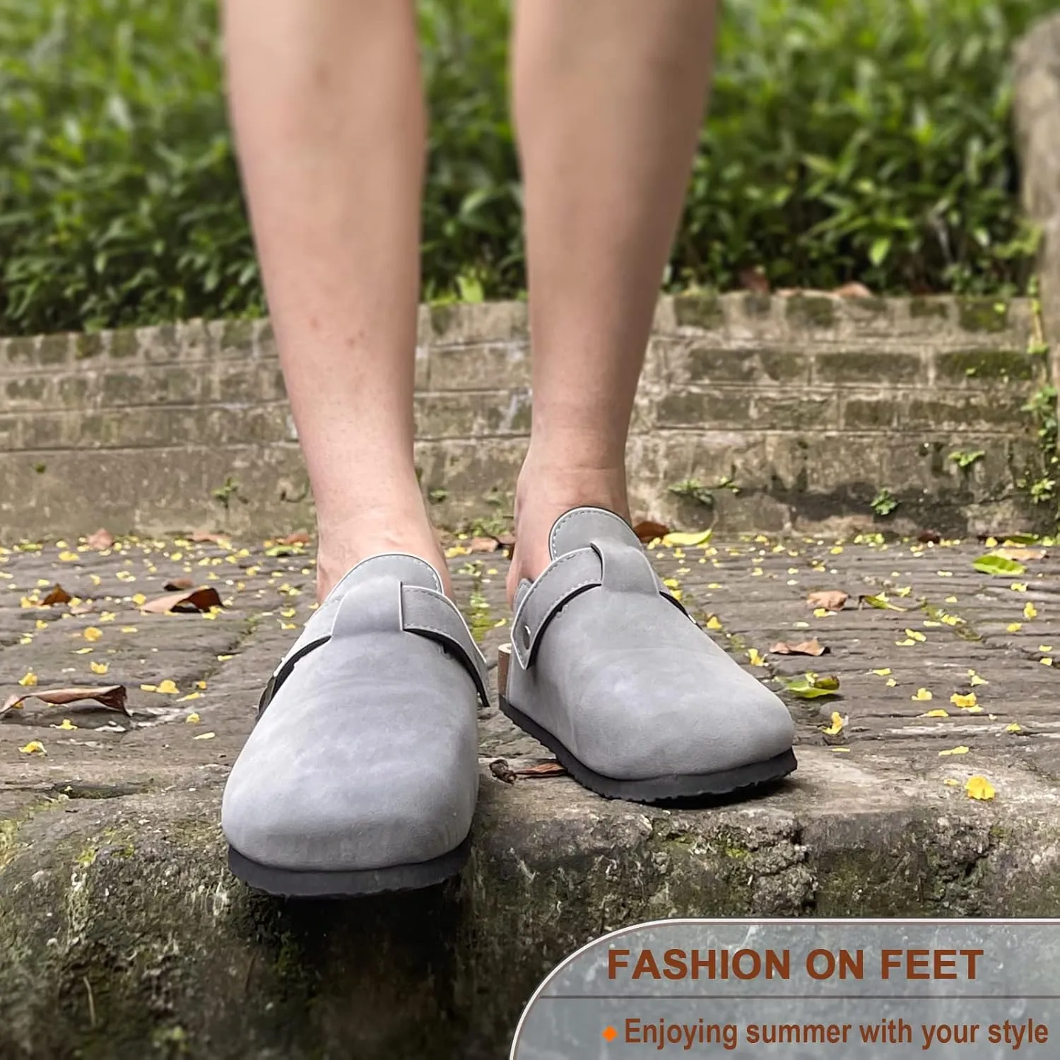 KEMISANT Women Clogs,Comfort Mules Slippers Nurse Work Shoes Sandals Unisex for Men Women with Cork-Footbed Cushion
