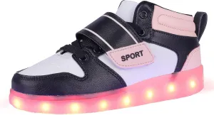 Kids Light up Shoes LED USB Charging Flashing High-top Sneakers Boys Girls Trainers for Festivals Halloween Christmas New Year Party