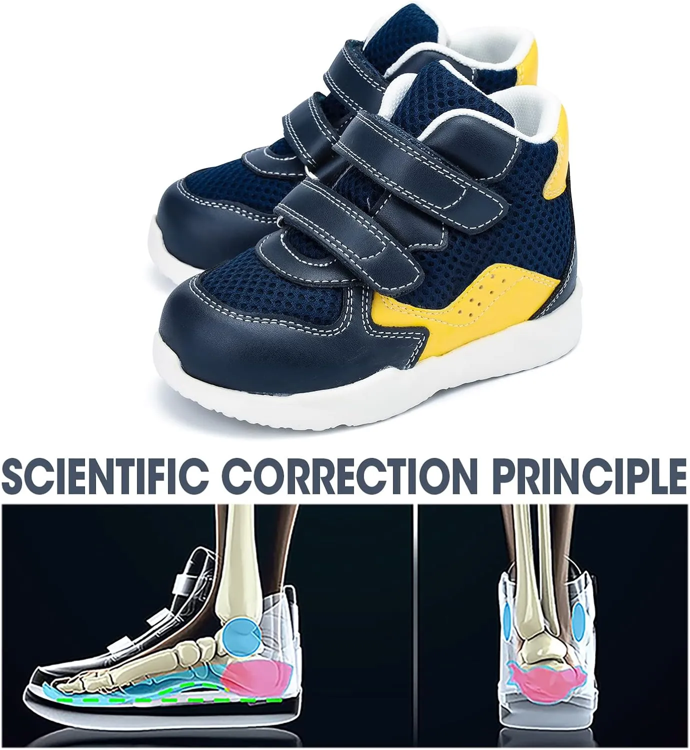 Kids Orthopedic Shoes,Lightweight Sneakers for Toddlers with Arch and Ankle Support,Correction of Children's Foot Problems,Non-Slip Soles