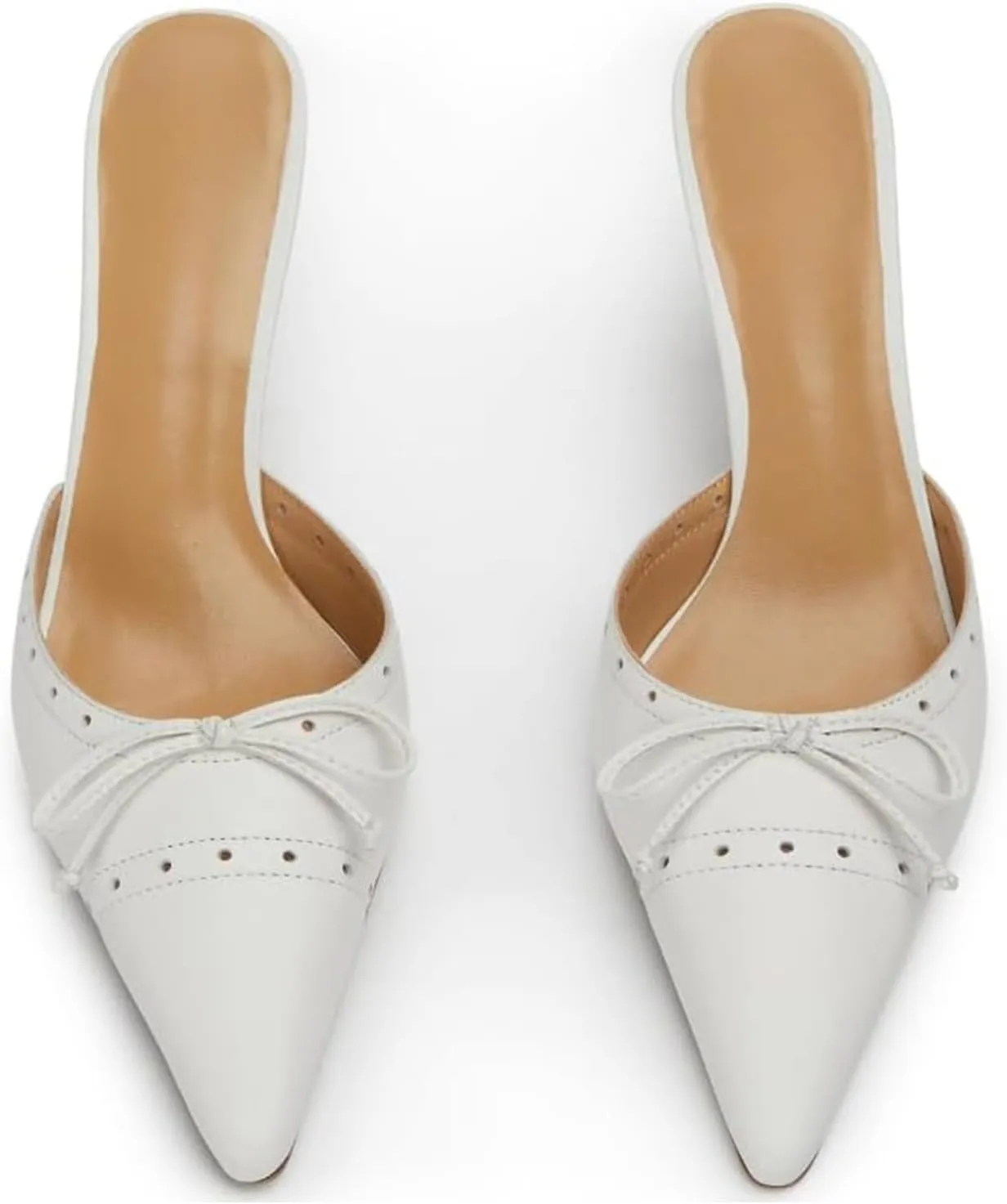 Kitten Heels for Women Dressy Pointed Toe Bow Heeled Sandals Vintage Mules Sexy Stiletto Heel Casual Pumps