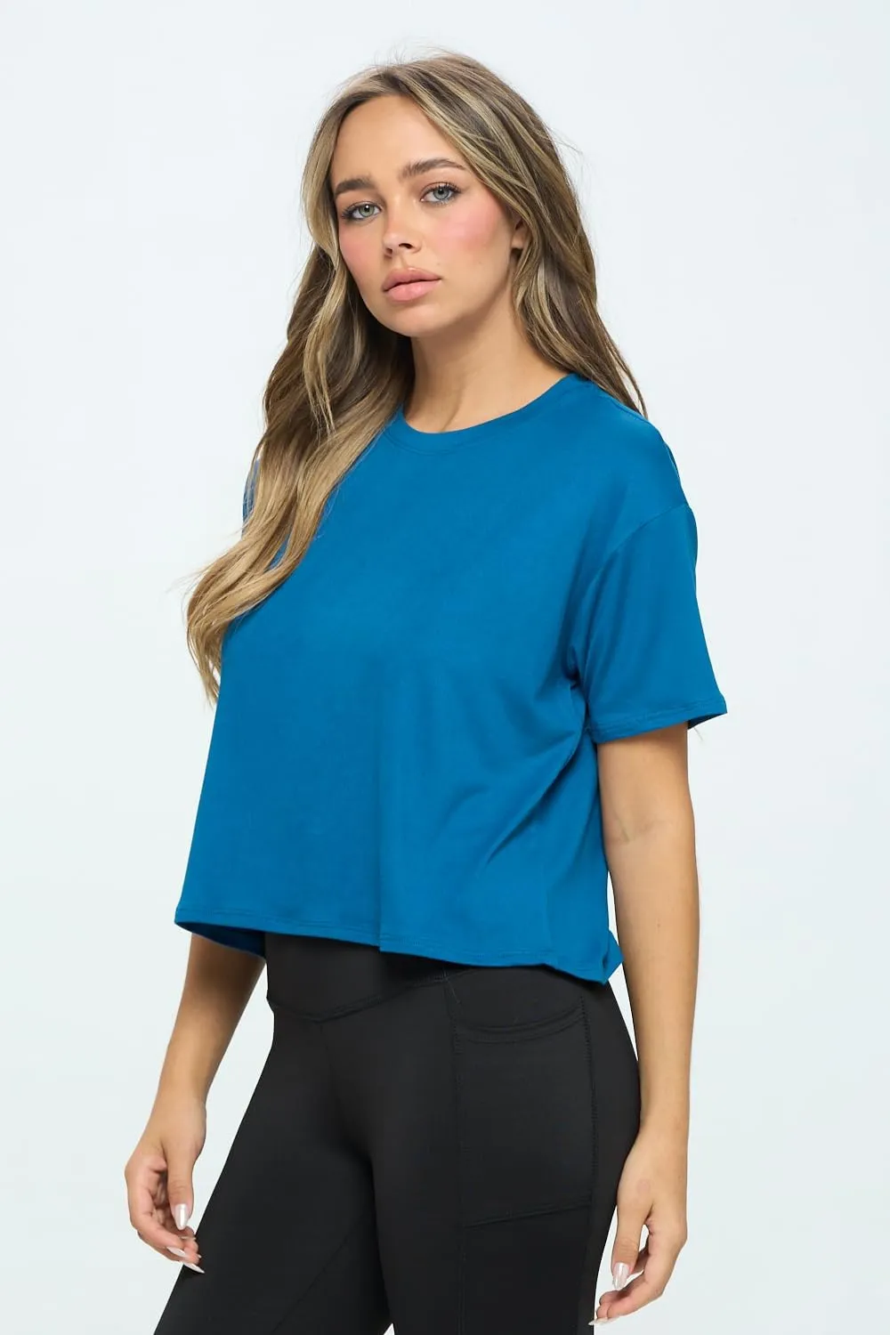 KNIT RIOT Women’s Crop Top – Short Sleeve Soft Boxy Crewneck Casual Active Workout Yoga Running Cropped Tee T Shirts