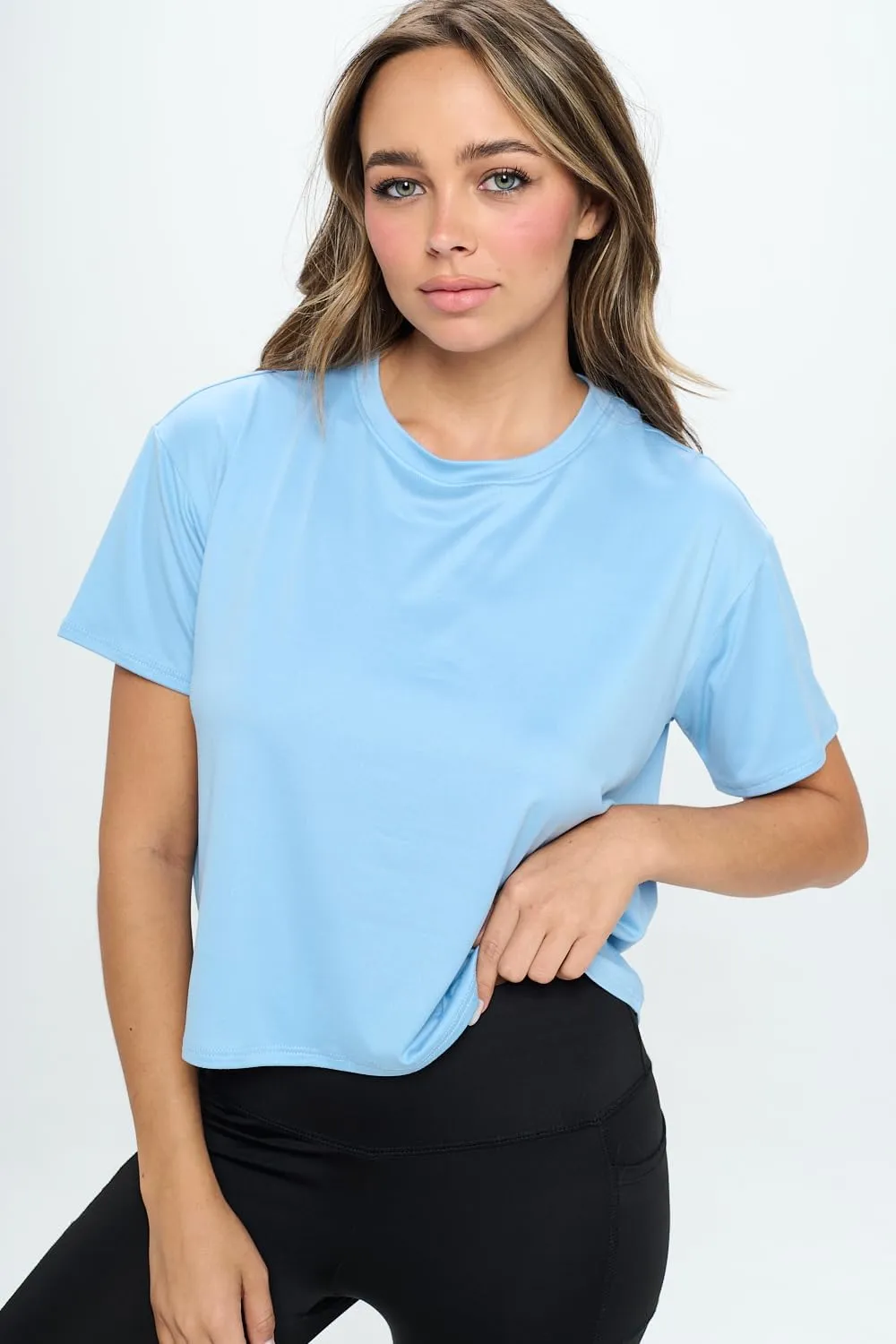 KNIT RIOT Women’s Crop Top – Short Sleeve Soft Boxy Crewneck Casual Active Workout Yoga Running Cropped Tee T Shirts