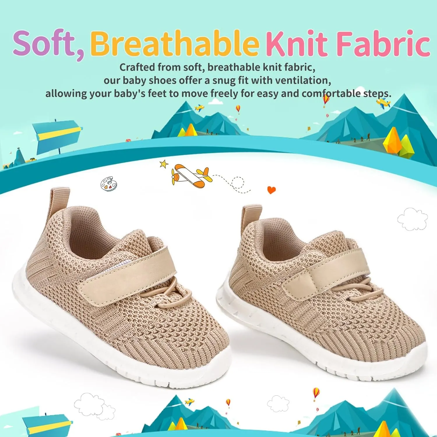 Knitted Slip-On Sneakers for Toddlers, Kids,Toddler Shoes, Baby Sneakers Girls Boys, Baby Walking Shoes, Non-Slip Fashion Baby Shoes, Lightweight Baby Socks Shoes,Daycare Shoes