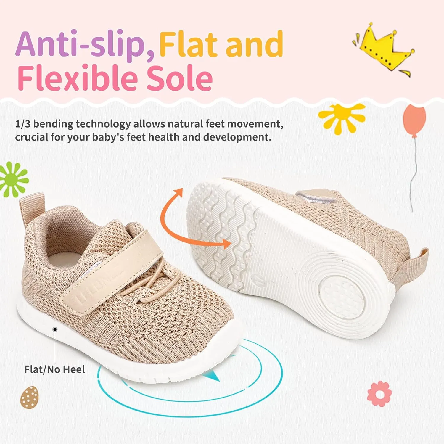 Knitted Slip-On Sneakers for Toddlers, Kids,Toddler Shoes, Baby Sneakers Girls Boys, Baby Walking Shoes, Non-Slip Fashion Baby Shoes, Lightweight Baby Socks Shoes,Daycare Shoes